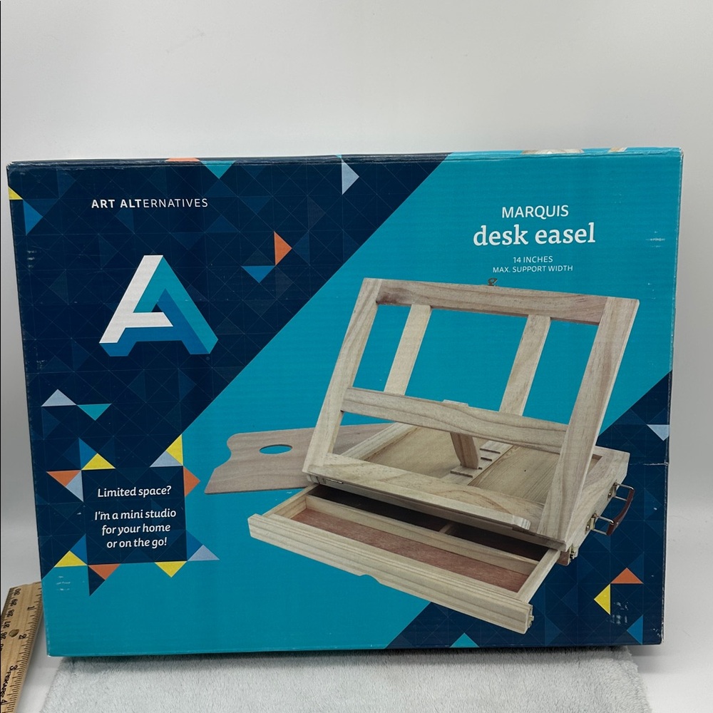 Art Alternatives Marquis Desk Easel-Portable-Lightweight & Sliding Storage